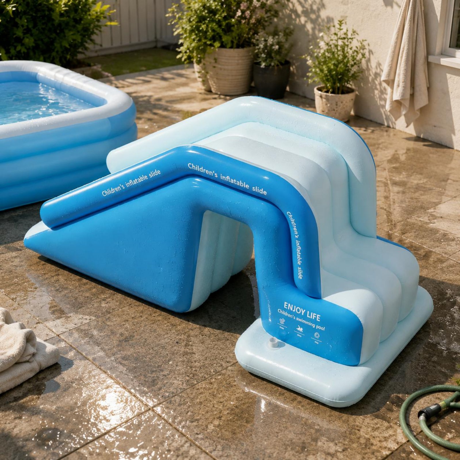 Kids Outdoor Inflatable Water Slide - Şişme Havuz Kaydırağı Katlanabilir Şişme Su