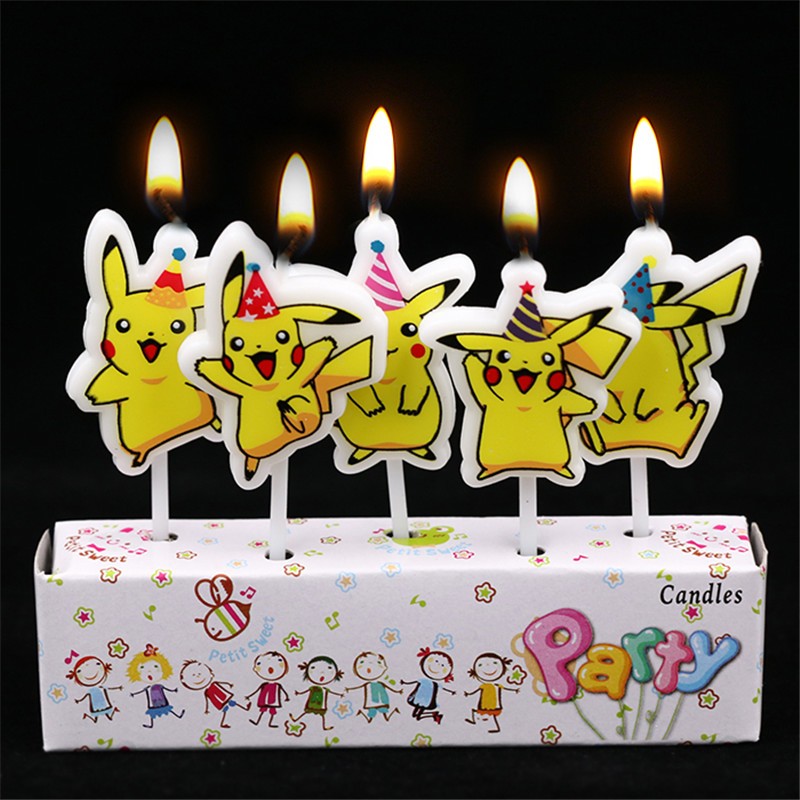 Kids Outdoor Kitchen Accessories - 5 adet/grup Pokemon Doğum Günü Pastası