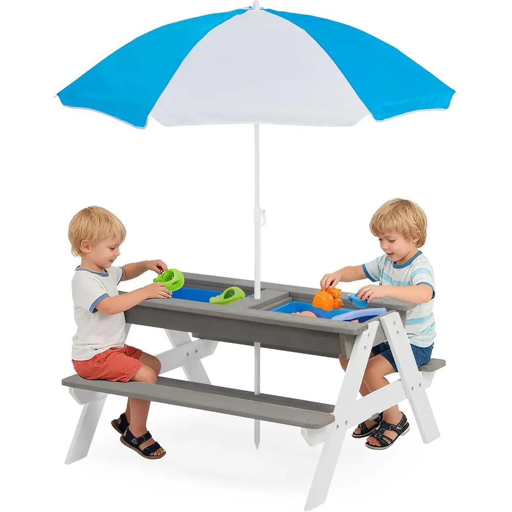 Kids Outdoor Umbrella - Çocuklar için 3'ü 1 Arada Ahşap