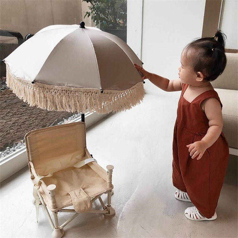 Kids Outdoor Umbrella - Çocuklar fotoğraf sahne Bohemian püsküller açık