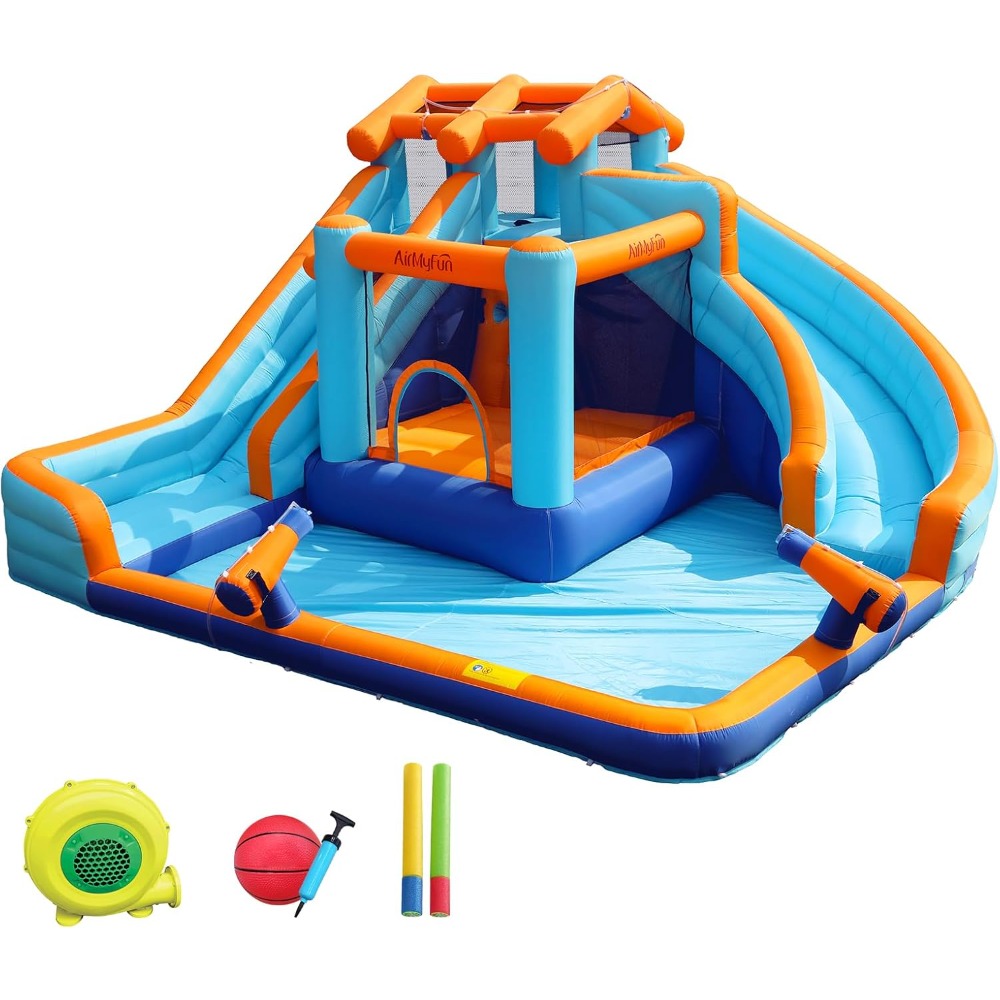 Kids Outdoor Inflatable Water Slide - Büyük Su Kaydıraklı Zıplama Evi, Su