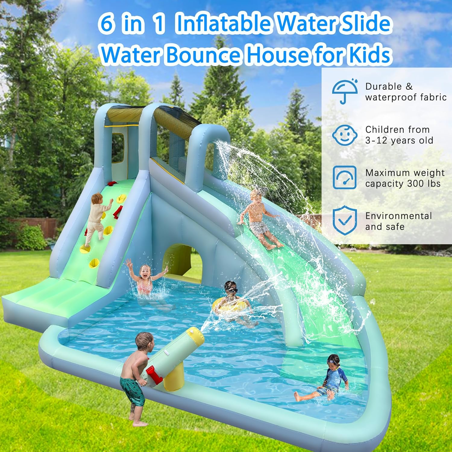 6'sı 1 Arada Şişme Çocuk Oyun  - Kids Outdoor Inflatable Water Slide incelemesi ve fiyatı
