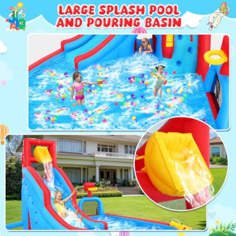 Çocuklar için arka bahçe açık  - Kids Outdoor Inflatable Water Slide incelemesi ve fiyatı