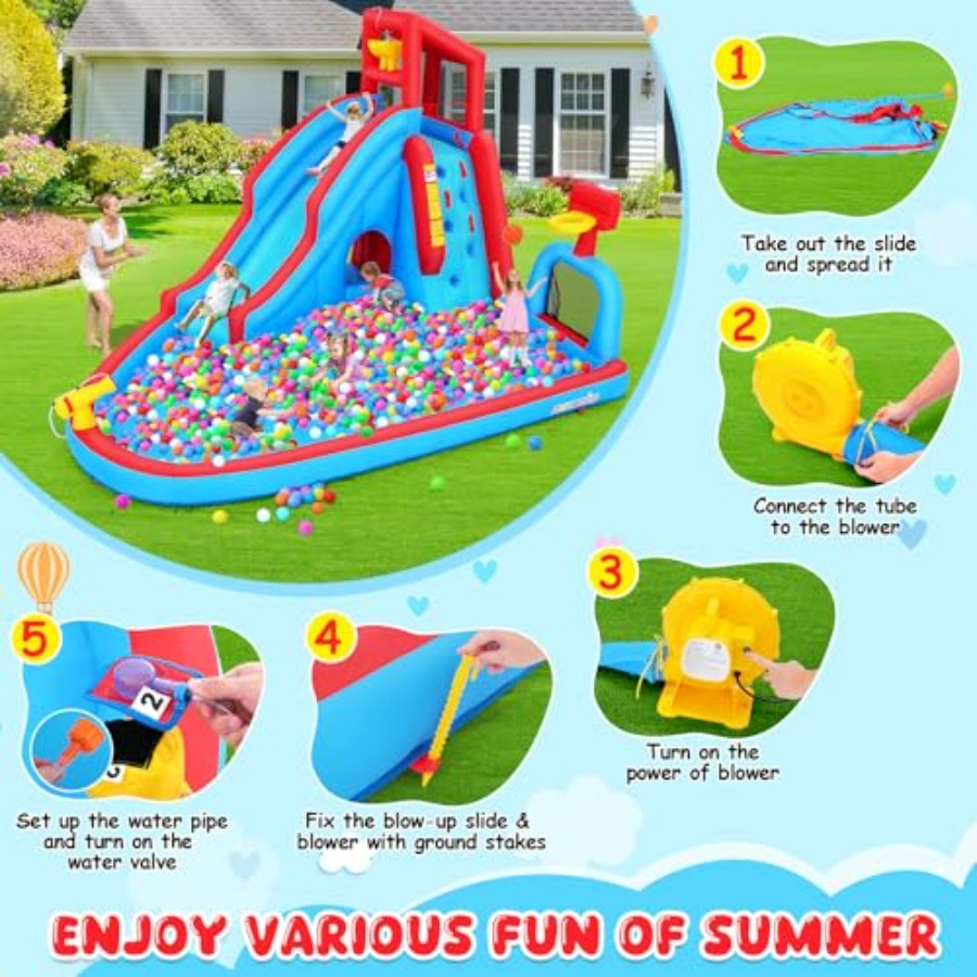 Çocuklar için arka bahçe açık  - Kids Outdoor Inflatable Water Slide incelemesi ve fiyatı