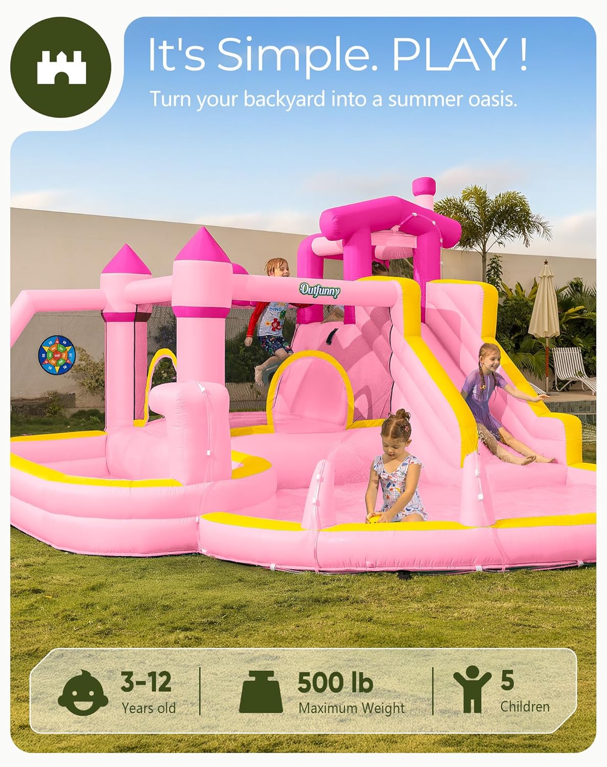3-12 Yaş Arası Çocuklar İçin Ç - Kids Outdoor Inflatable Water Slide incelemesi ve fiyatı