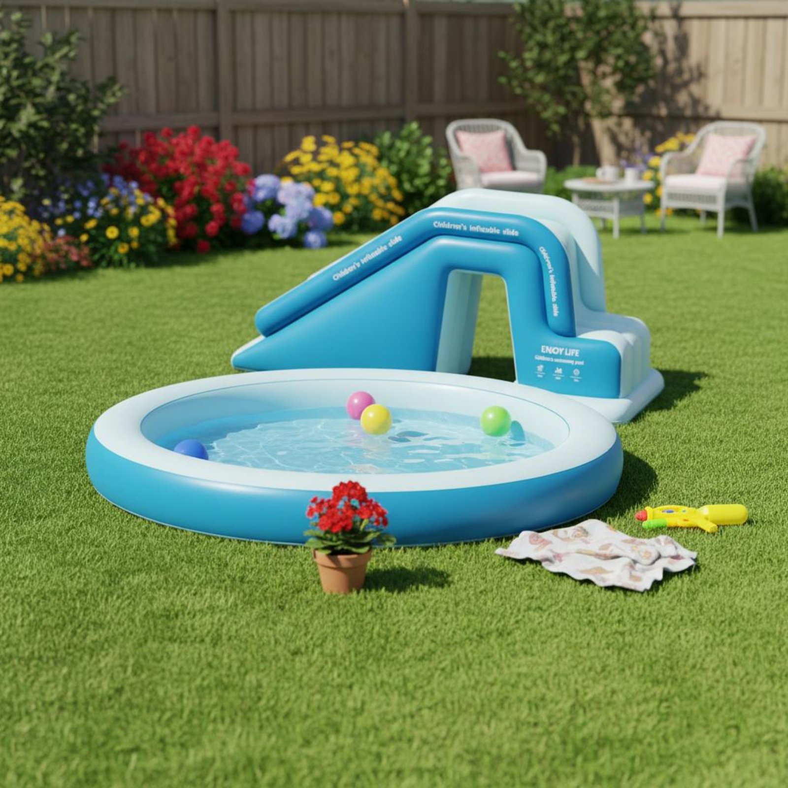 Şişme Havuz Kaydırağı Katlanab - Kids Outdoor Inflatable Water Slide incelemesi ve fiyatı
