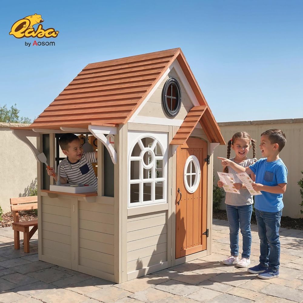 Qaba Açık Hava Oyun Evi Ahşap  - Qaba Kids Outdoor Playhouse incelemesi ve fiyatı