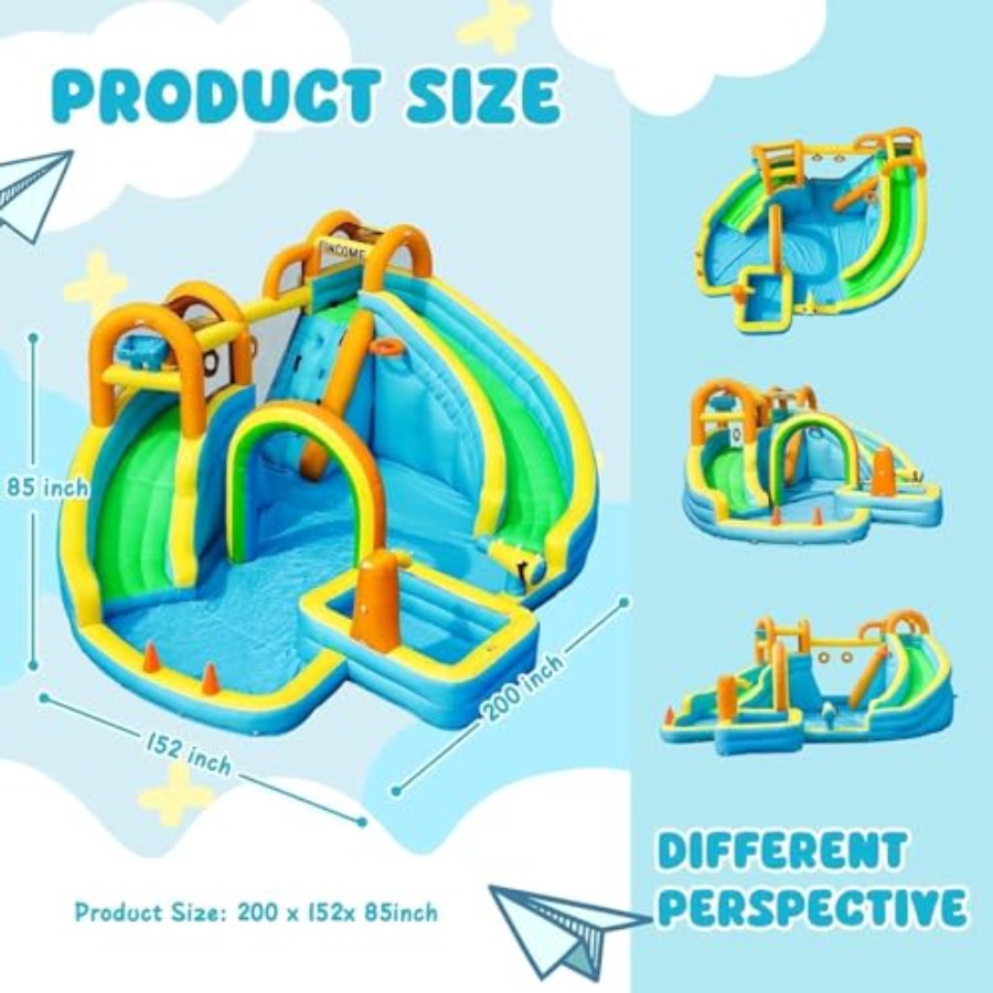 Çocuklar için arka bahçe açık  - Kids Outdoor Inflatable Water Slide incelemesi ve fiyatı