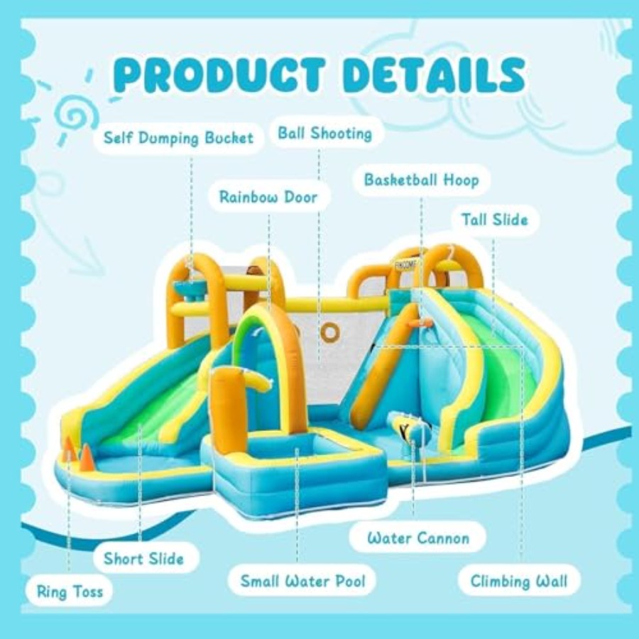 Çocuklar için arka bahçe açık  - Kids Outdoor Inflatable Water Slide incelemesi ve fiyatı