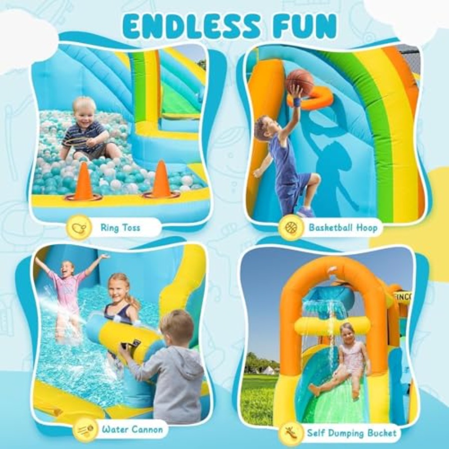 Çocuklar için arka bahçe açık  - Kids Outdoor Inflatable Water Slide incelemesi ve fiyatı