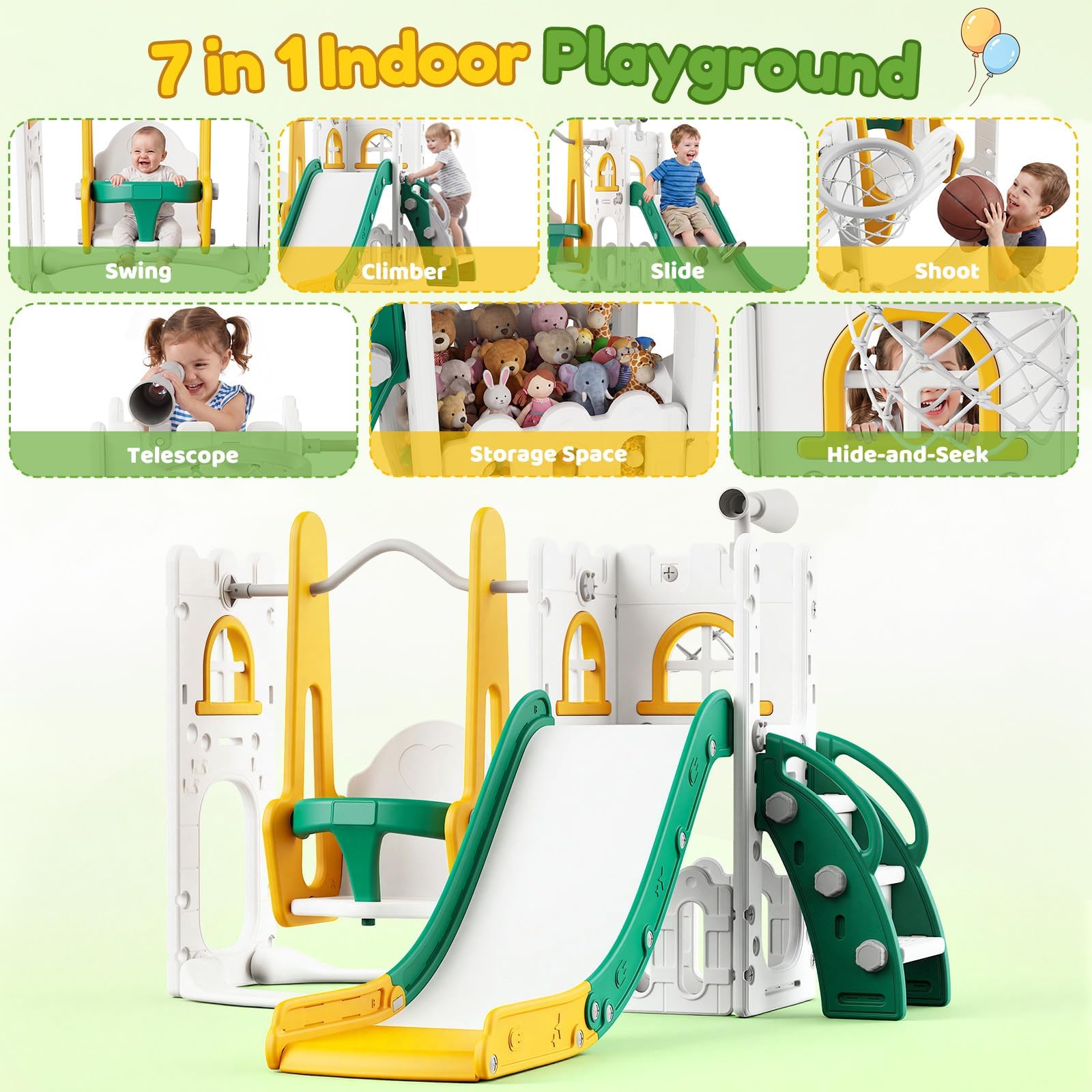 7'si 1 Arada Çocuk Kaydırağı v - Kids Outdoor Basketball Hoop incelemesi ve fiyatı
