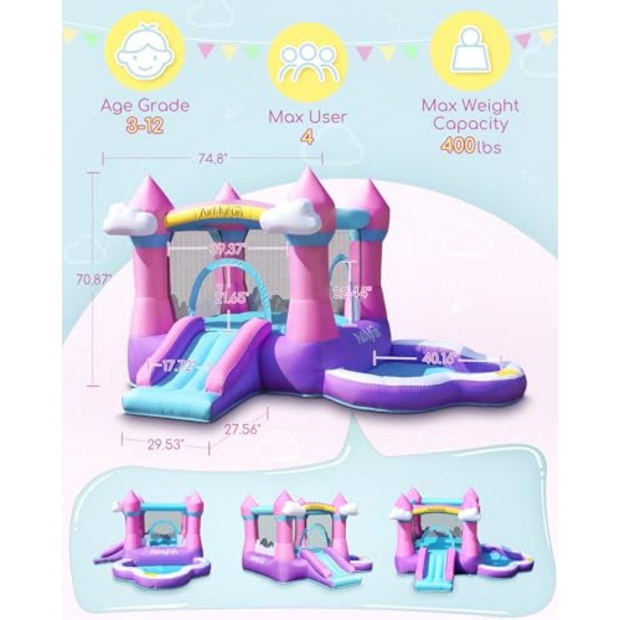 3-8 yaş arası çocuklar için pe - Kids Outdoor Inflatable Water Slide incelemesi ve fiyatı
