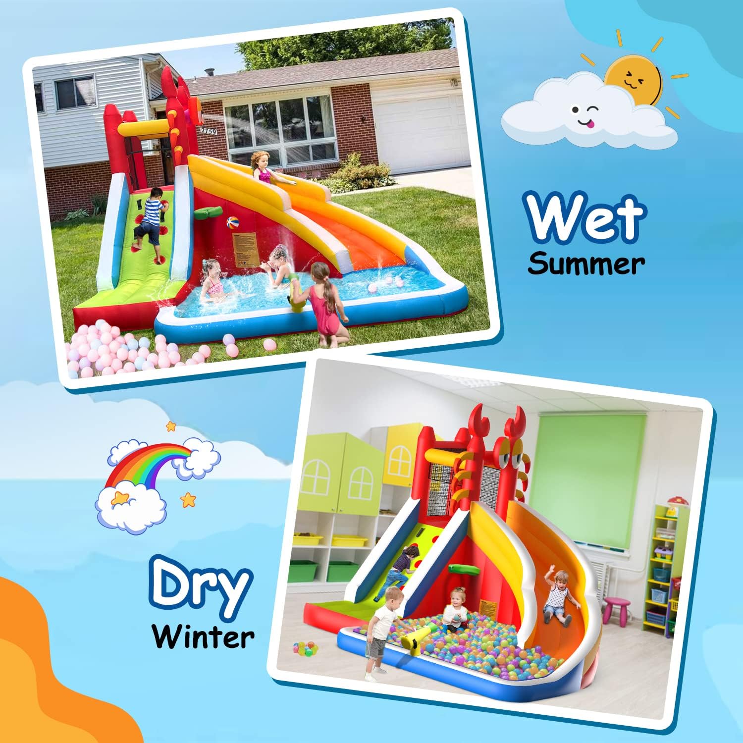 Çocuklar için Su Kaydıraklı Bü - Kids Outdoor Inflatable Water Slide incelemesi ve fiyatı