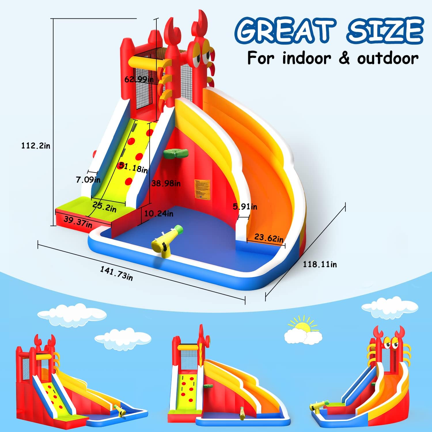 Çocuklar için Su Kaydıraklı Bü - Kids Outdoor Inflatable Water Slide incelemesi ve fiyatı